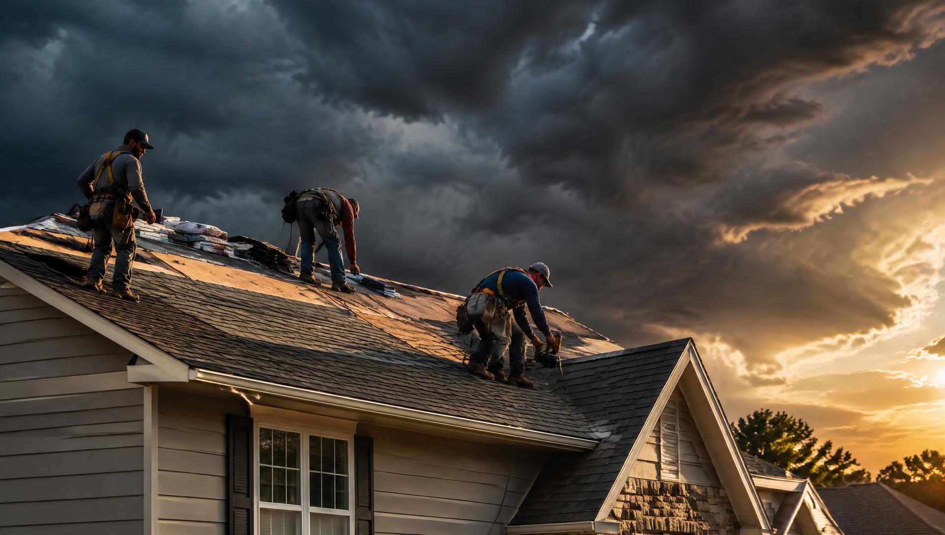 Roofing crew on a job site